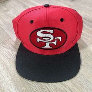 VTG San Francisco 49ers Snapback Hat NFL Logo‎ 7 Sports Illustrated Red Cap